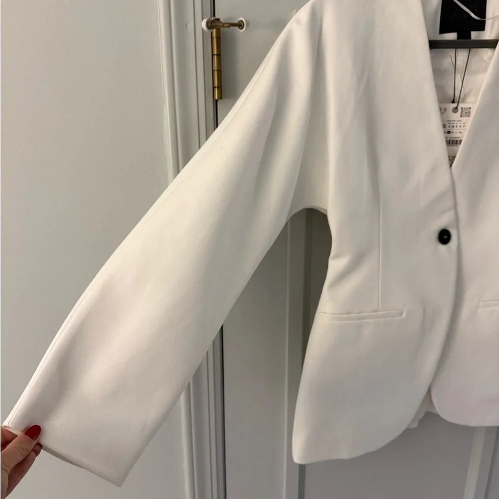 Zara Classic White Blazer S - Picture 4 of 9